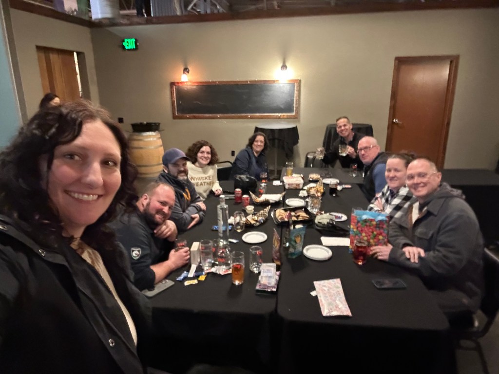 Group selfie of parents at 7 Seas Brewing in Tacoma.